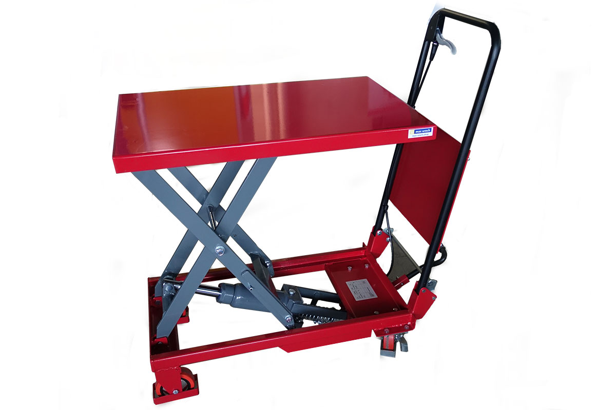 Hubtischwagen fahrbar, Tragkraft 150 kg, Höhe Tisch 720 mm, Plattform 700 x 450 mm