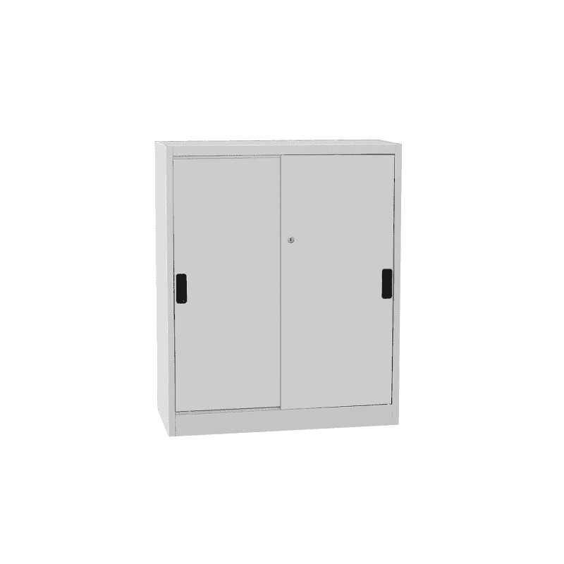 Universalschrank abschliessbar, mit zwei Schiebetüren, RAL 7035