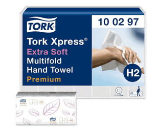 Essuie-mains Tork Xpress Premium 100297, Multifold M, 2 plis, paquet de 21x100 feuilles