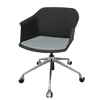 Chaise visiteur EOL Scott, avec roulettes et accoudoirs, noir
