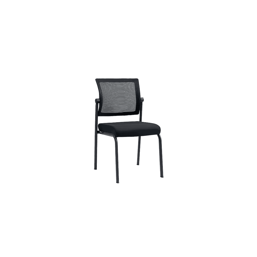 Chaise visiteur Centaurus avec dossier en maille, empilable, noir, lot de 4