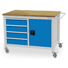 Bedrunka+Hirth Mobile Werkbank, R 18-24, 4 Schubladen, 1 Flügeltüre, 1250 x 750 x 935 mm