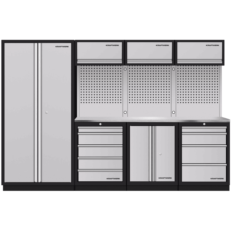 KRAFTWERK Équipement d'atelier MOBILIO Ensemble complet 4 pièces avec panneau perforé et 9 tiroirs
