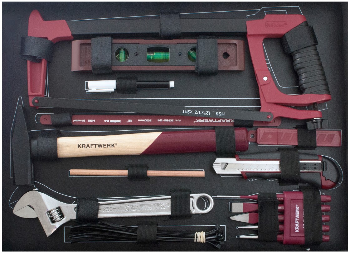 KRAFTWERK PRO LINE Profi-Alu-Werkzeugkoffer KW/Bosch, 264-teilig