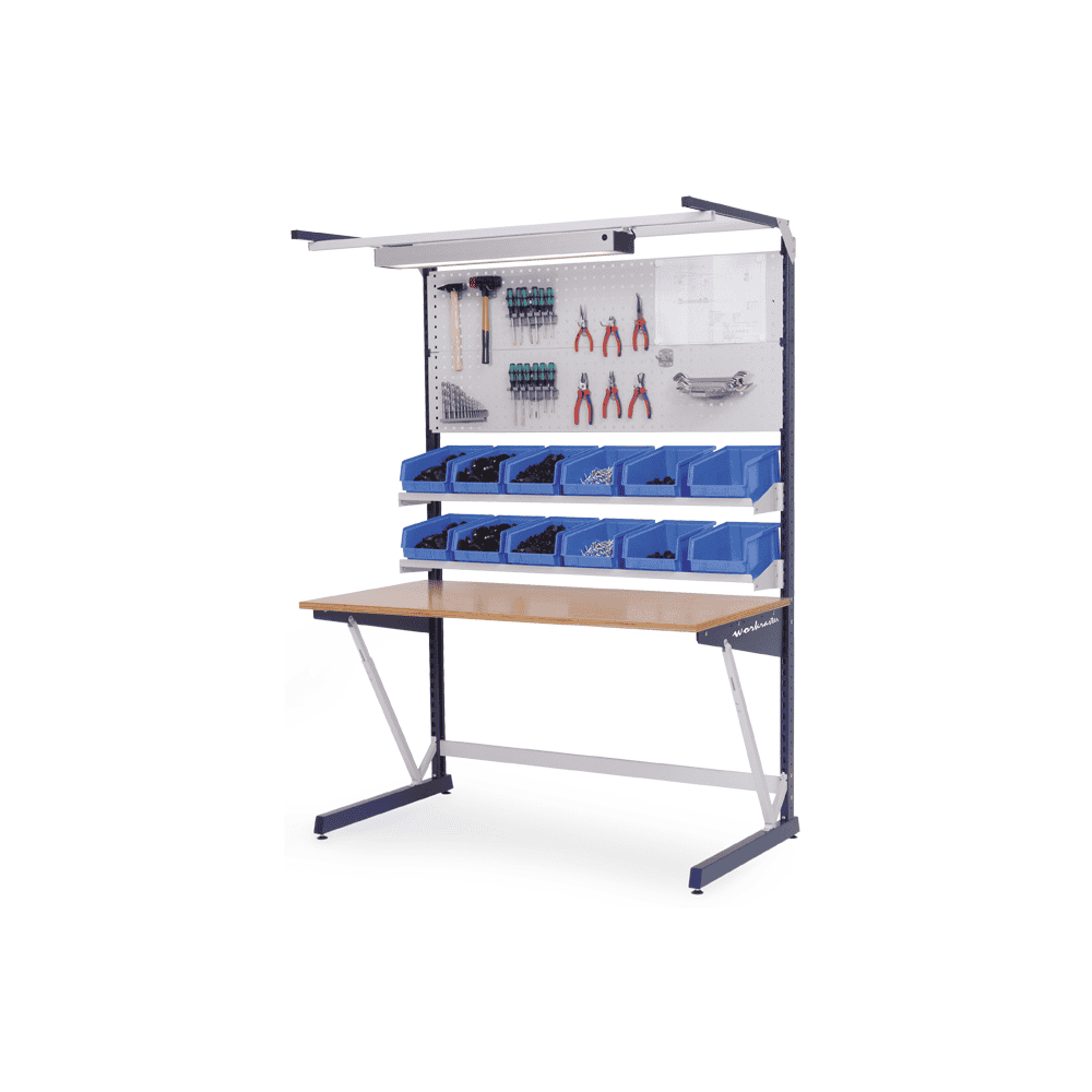 Bedrunka+Hirth Arbeitsplatzsystem workraster mit Multi-Wand-Aufbau und Lochwand, BxTxH 1500 x 800 x 2070 mm