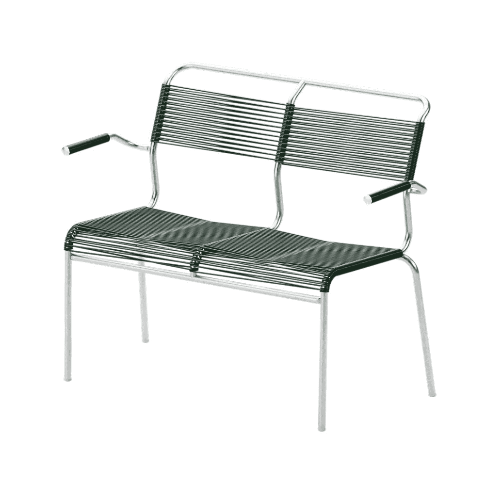 Schaffner Banc double Spaghetti Säntis avec accoudoirs, L x P x H 1070 x 580 x 850 mm, disponible en plusieurs versions