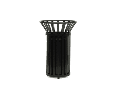 Poubelle en acier coulé avec insert amovible