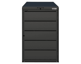 Abri pour poubelles de 240 litres, en acier galvanisé, RAL 7016, disponible en plusieurs modèles