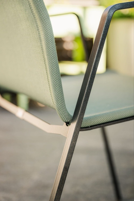 Schaffner Fauteuil en tissu Lucerne avec accoudoirs, empilable, disponible en plusieurs versions