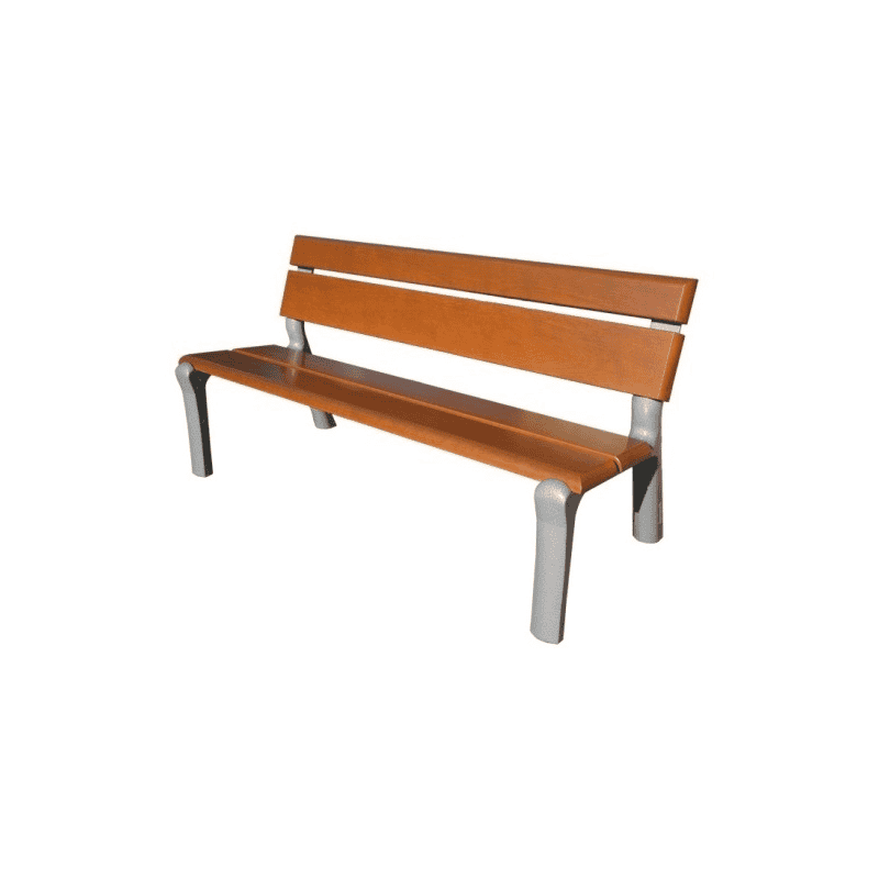 Parkbank Delta, aus holz mit Rückenfläche, 1700 x 685 x 835 mm