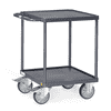 Fetra ESD-Tischwagen mit Stahlblech-Wannen bis 600 kg, quadratische Ladefläche, elektrisch leitfähige Ausführung