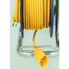 Steffen Kunststoff-Gerätekabelrolle LOOP, 1 + 1 x T13, Td 3×1 mm², Thermoschutz, IP20, blau/grün, Kabellänge 40 m