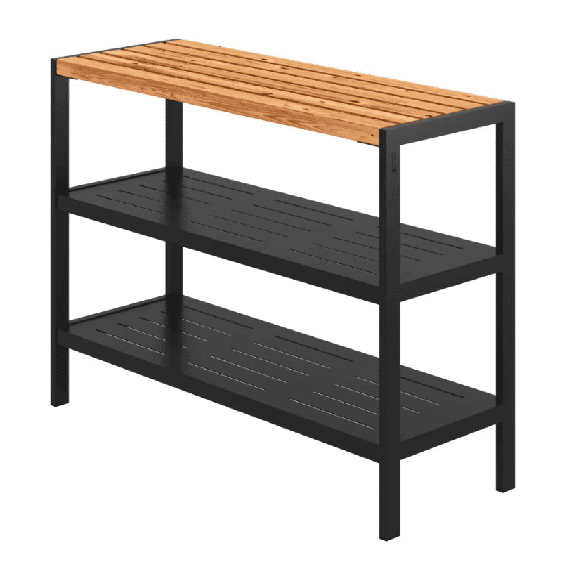 PLUS Table-barbecue Trend avec jardinière en ThermoWood®, L x L x H 1100 x 390 x 900 mm
