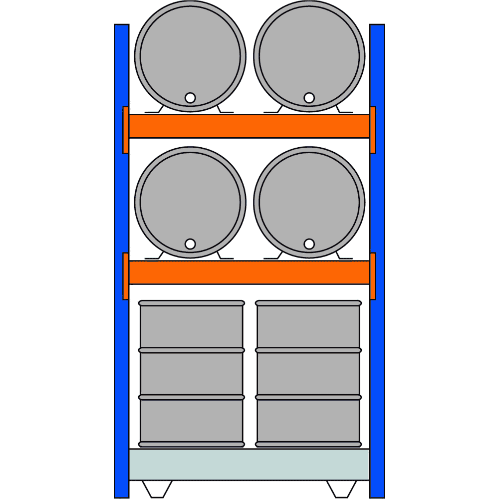 Schulte Rayonnage pour fûts écologiques pour fûts de 200 litres debout et couchés, avec caillebotis