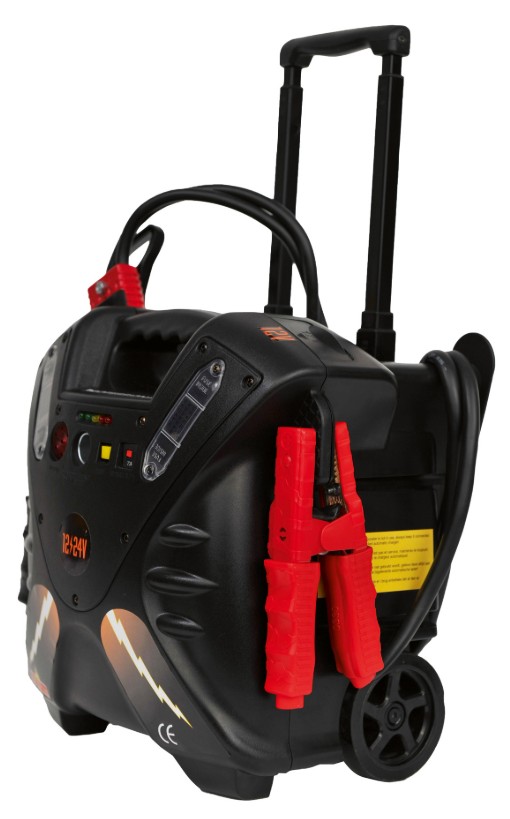 KRAFTWERK Professioneller Universal-Start-Booster Trolley, 12–24 V, 24 Ah, 1900/5000 A
