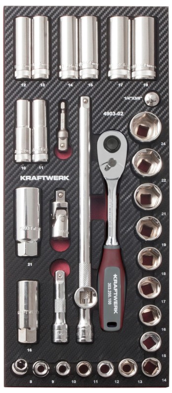 KRAFTWERK PRO-LINE EVA3 Jeu de douilles 3/8", 32 pièces