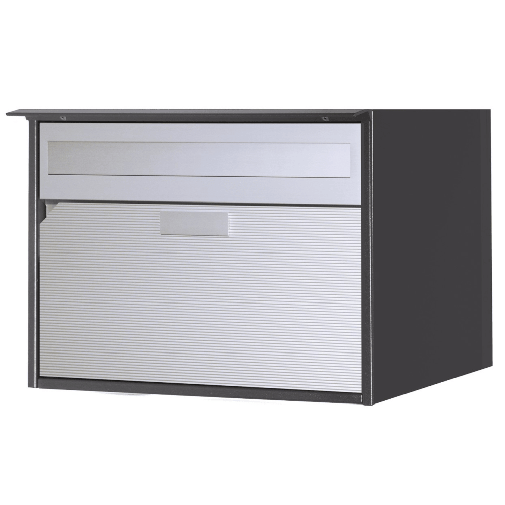 Huber Boîte aux lettres Alu 400 en aluminium avec rebord anti-pluie, plusieurs couleurs disponibles