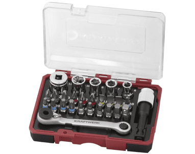 KRAFTWERK Bit-Box mit Mini-Ratschenschlüssel und S2-Stahl-Bits