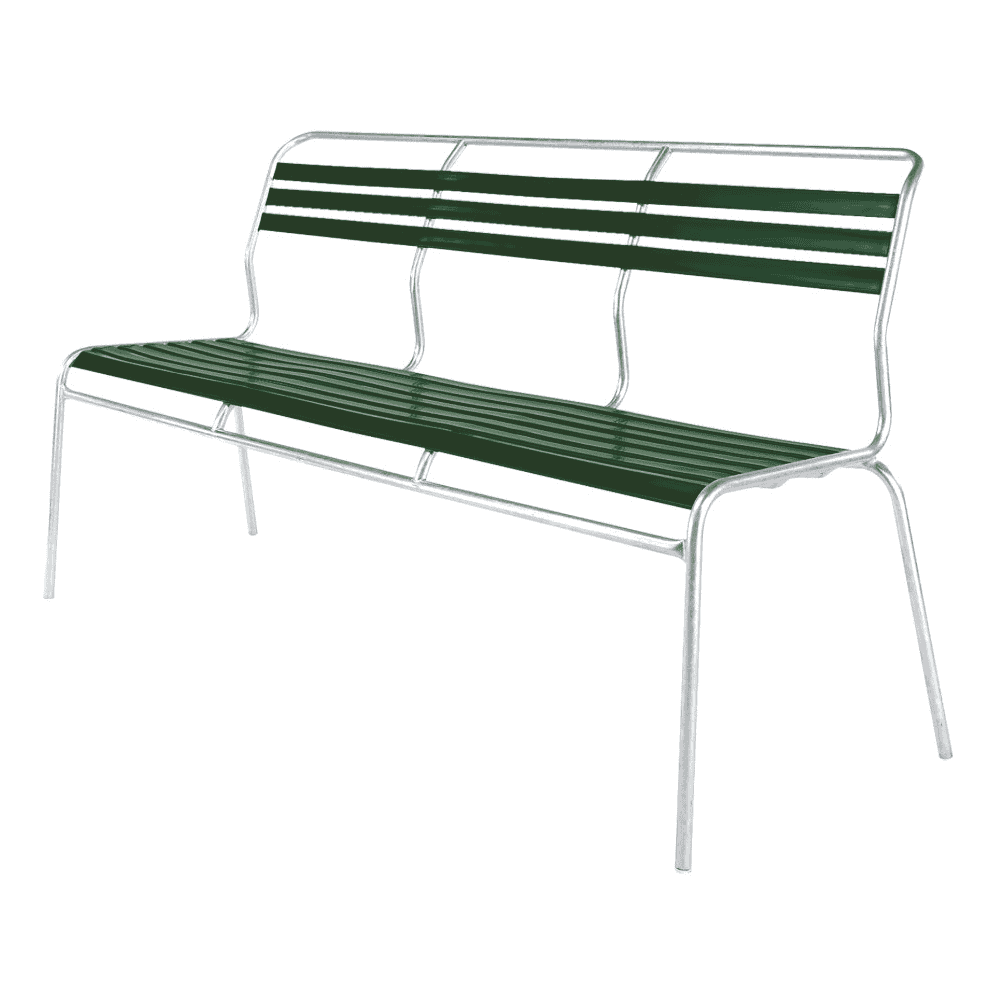 Schaffner SÄNTIS banc avec lattes, structure en tube d'acier galvanisé à chaud, disponible en plusieurs versions