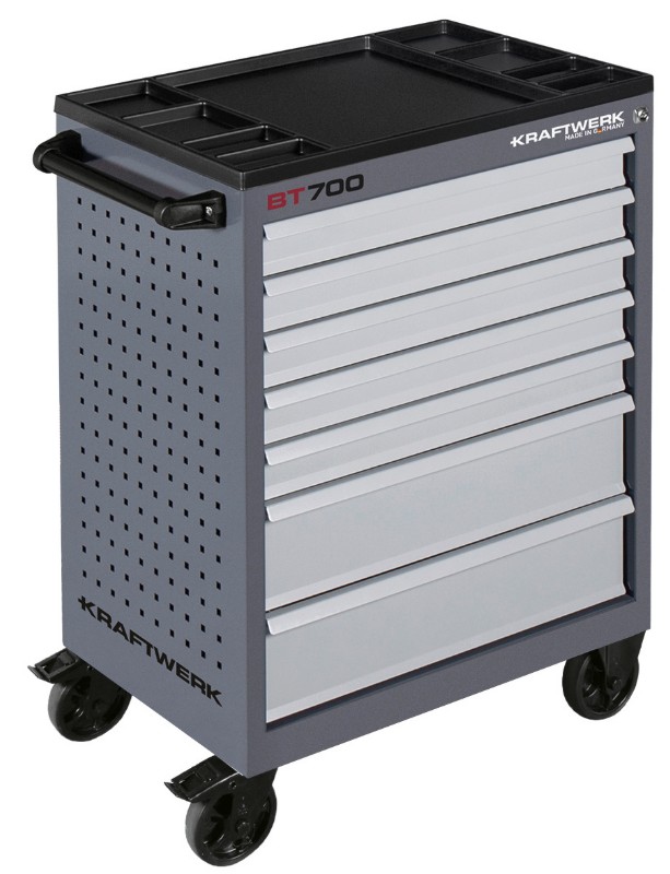 KRAFTWERK Werkstattwagen BT700 7 Schubladen Swiss Line, inkl. Werkzeug, 242-teilig, BxTxH 719 x 474 x 1000 mm