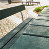 PLUS Picnic Kombi-Gartenmöbel, ReTex, grün, mit Rückenlehnen, 2240 x 2240 x 760 / 450 mm