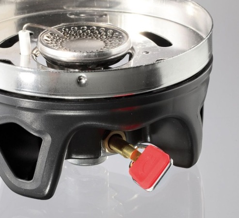 Gaskocher TRIPPER für Gewindekartuschen, 1 kW Leistung, 0,8 L Wärmetauscher-Topf, ultraleicht