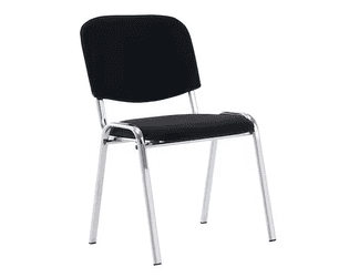 Chaise visiteur Arws C20 en tissu avec piètement chromé, empilable, noir