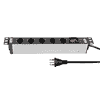 Steffen Steckdosenleiste ALU MODULAR SILVER, 5 x T13, 10 A, IP20, 3 m Kabel, mit Schalter, silber/schwarz
