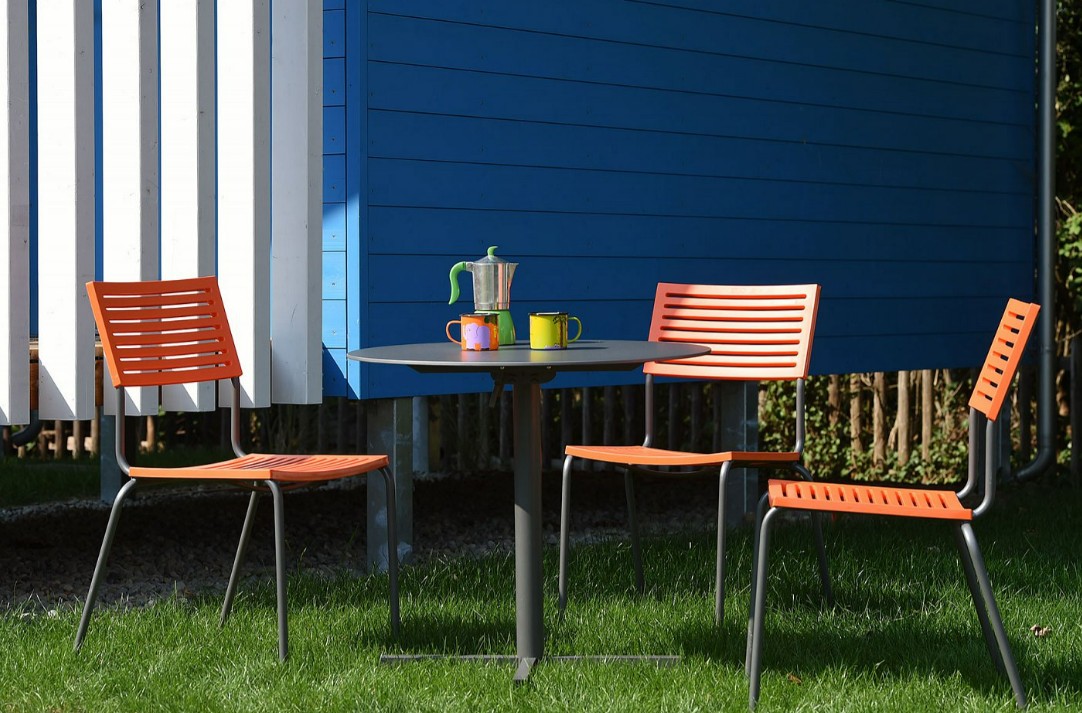 Schaffner Table de bistrot LUZERN en fibre de verre, ronde, rabattable, disponible en plusieurs versions