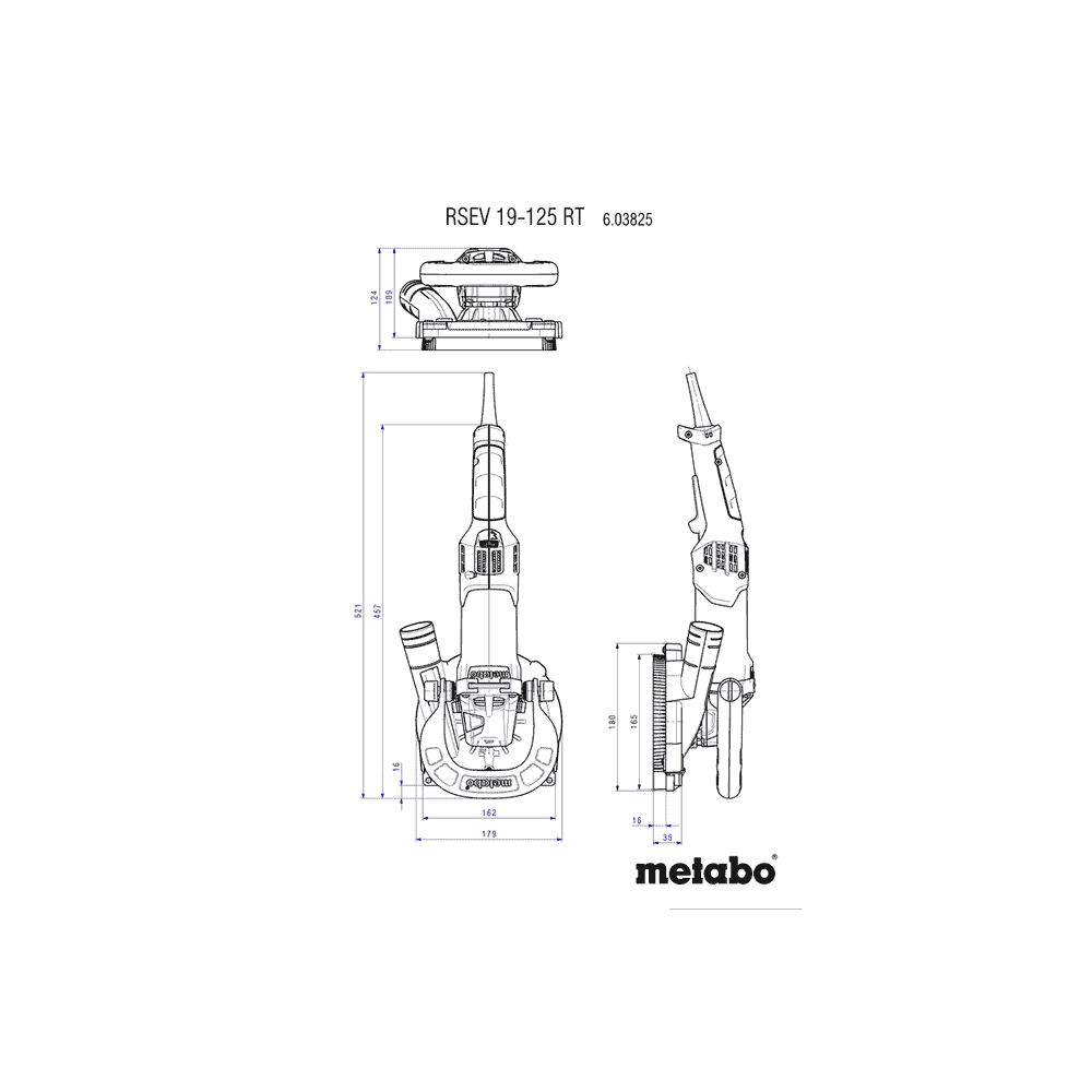 Metabo Ponceuse de rénovation RSEV 19-125 RT, 1900 watts, avec meule diamantée béton "professional" en coffret