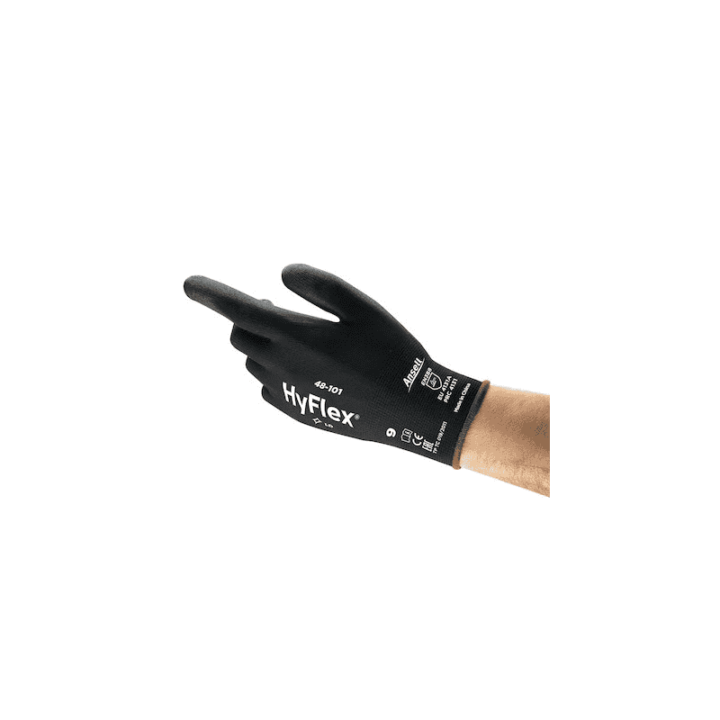Gants de protection mécanique Ansell Hyflex 48-101, noirs