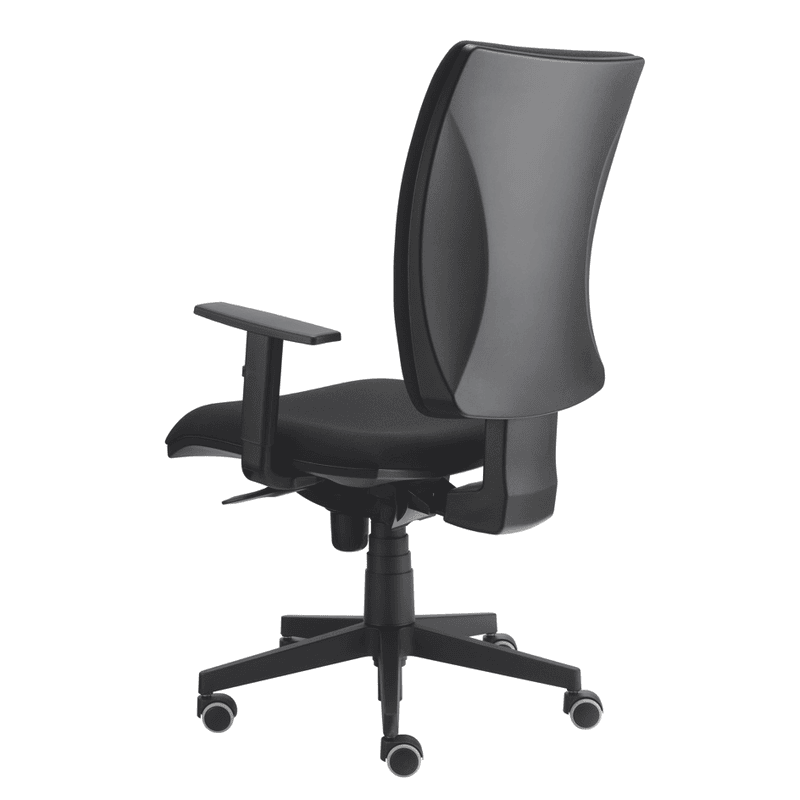 Bürostuhl Santini mit Armlehnen, schwarz, höhenverstellbar, 500 x 450 mm
