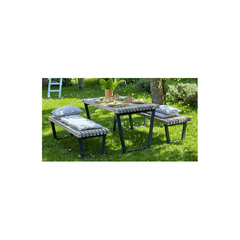 Siesta-table de jardin, bois flottant coleur, 1380 mm