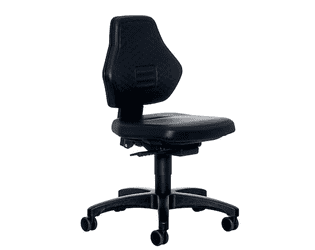Laborstuhl Bimos 9073 mit Kunstlederbezug, schwarz
