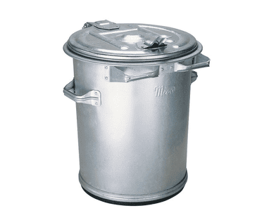 Verzinkte Metallabfalltonne mit Deckel | 70 Liter Fassungsvermögen