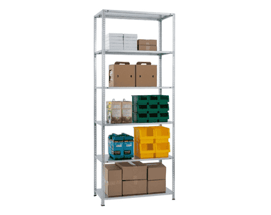 Schulte Rayonnage à tablettes MULTIplus150 avec renforts d'angle, utilisable des deux côtés, différents modèles disponibles