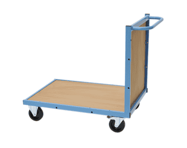 Bedrunka+Hirth Transportwagen mit Holzboden und Rückwand, Tragkraft 300 kg, 900 x 620 x 860 mm