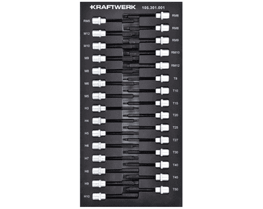 KRAFTWERK BASIC LINE EVA Schraubendreher-Steckschlüssel-Einlage 3/8”, lange Ausführung, 200 x 400 mm, 30-tlg