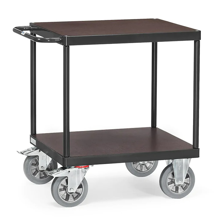 Chariot à table "GREY EDITION", avec surface de chargement carrée 700 x 700 mm