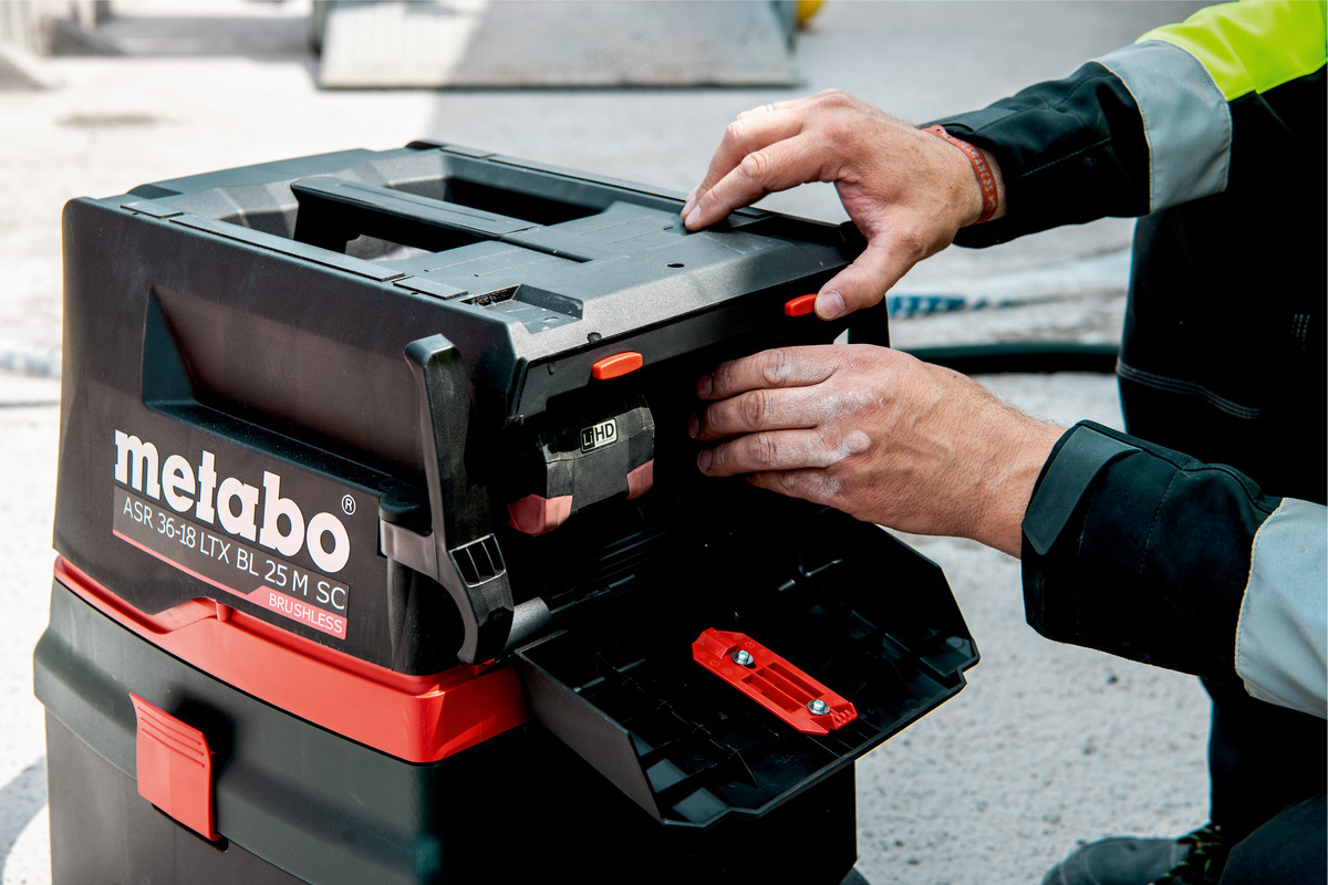Metabo Aspirateur à batterie ASR 36-18 BL 25 M SC, 18 V avec secoueur électromagnétique