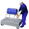 Supports galvanisés pour fûts de 60 l et 200 l, adaptés aux bacs de rétention en PRV, PE et acier