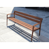 Banc public Minsk en fonte et bois, L x P x H 1800 x 570 x 800 mm, disponible en 4 couleurs