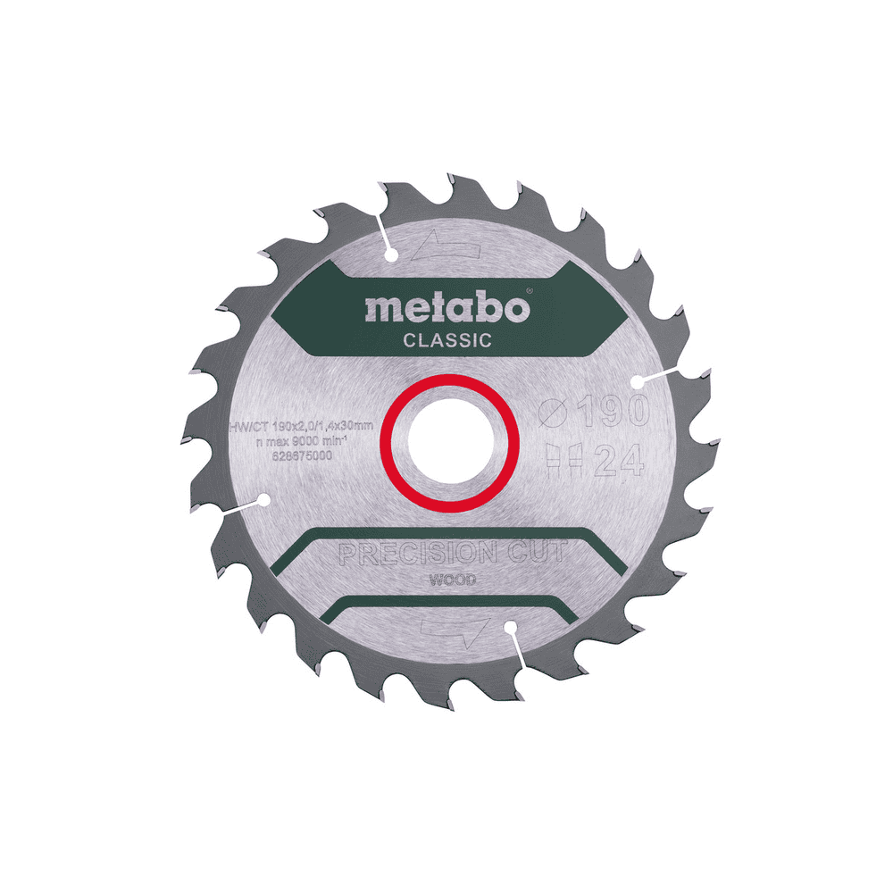 Metabo Kreissägeblatt "Precision Cut Wood - Classic" 190 x 30 mm, Z24, WZ, 15°