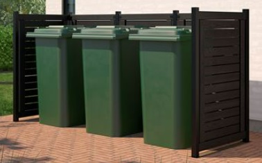 Pare-vue pour conteneur à déchets Lund, noir, en trois longueurs différentes