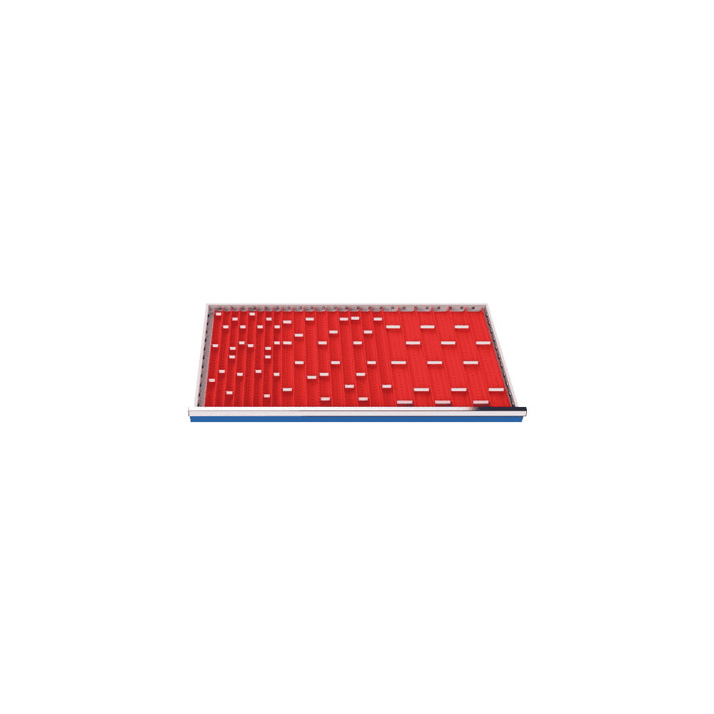 Jeu de plateaux à bacs 91 pièces, R 48-24, dimensions utiles des tiroirs 1200 x 600 mm, hauteur de façade 75 mm