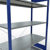 Schulte Fachbodenregal, modulares Stecksystem, einseitig nutzbar, RAL 5010 / verzinkt