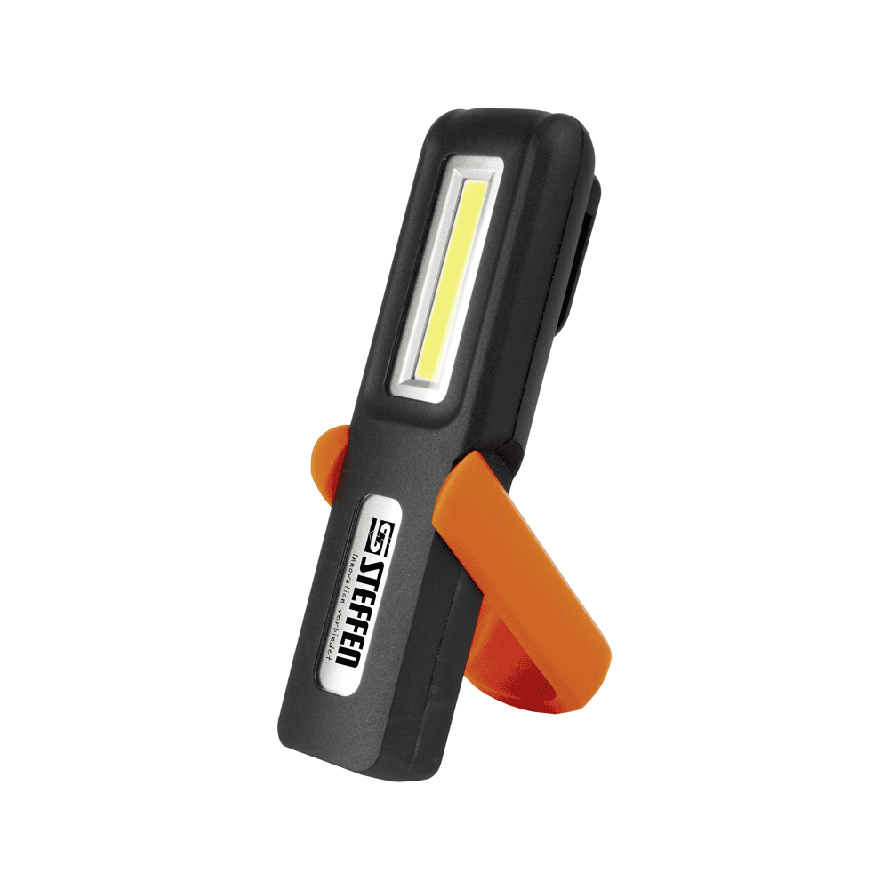 Steffen LED Akku-Handlampe 3 W, 150 lm, 6000K, IP20, schwarz/orange