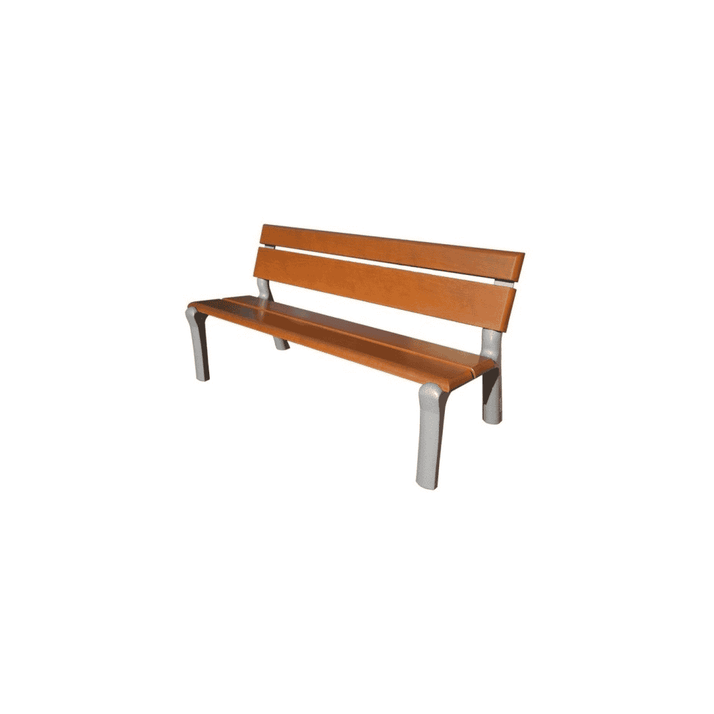 Parkbank Delta, aus holz mit Rückenfläche, 1700 x 685 x 835 mm