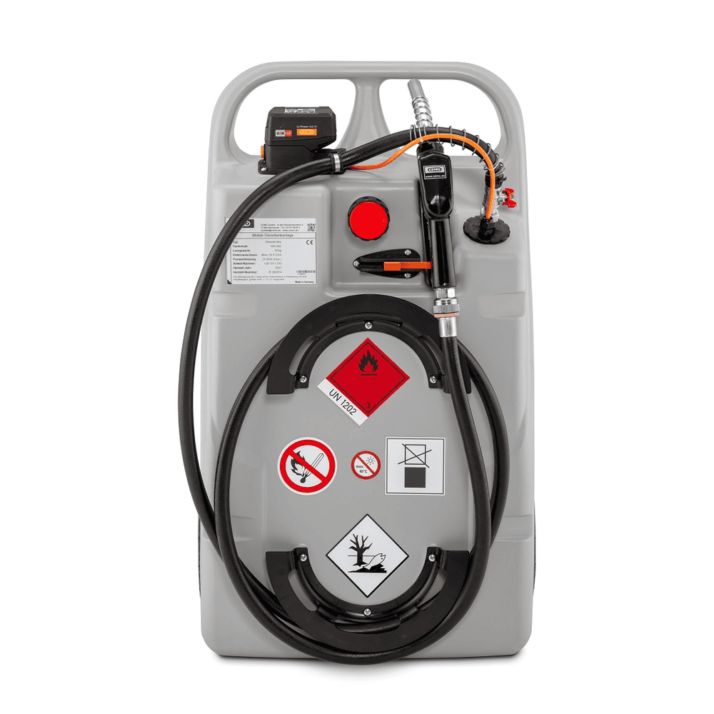 Dieseltrolley 100 Liter mit CAS-Akkusystem, mobile Diesel-Tankanlage, Komplettset inkl. Pumpe
