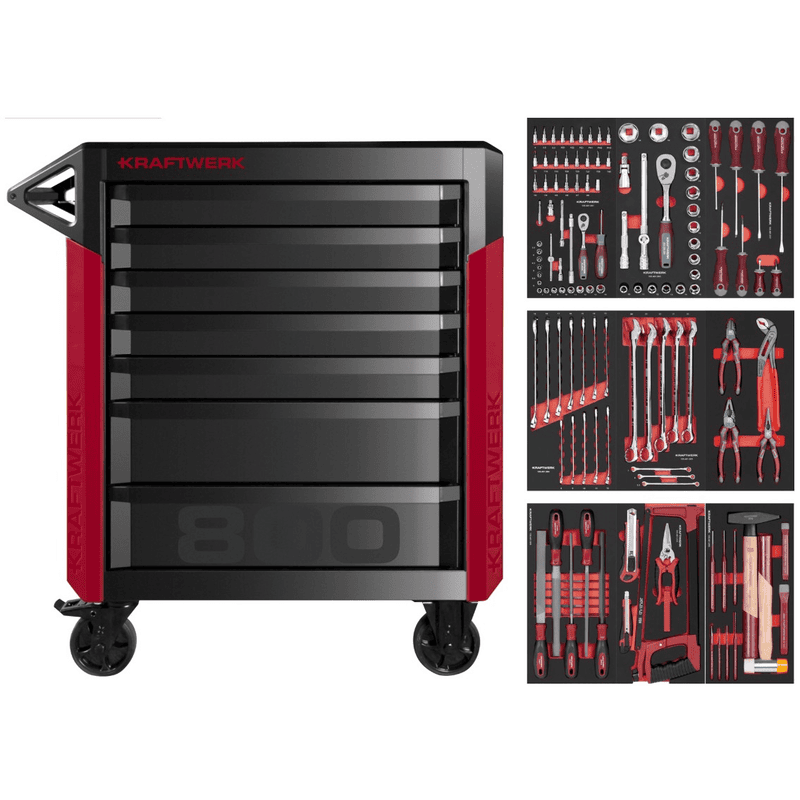 KRAFTWERK PRO LINE Werkstattwagen PT800 7 Schubladen 143-teilig, BxTxH 800 x 479 x 1000 mm